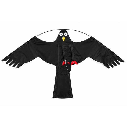 Wikz Vogelverjager vlieger + 4 m telescoopstok - Zwart