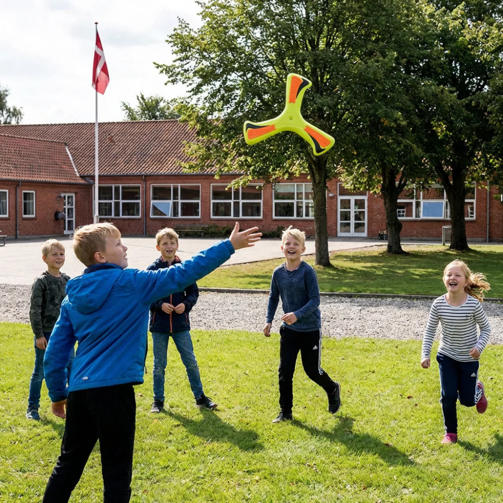 Børn kaster med Wikz EVA Skum boomerang